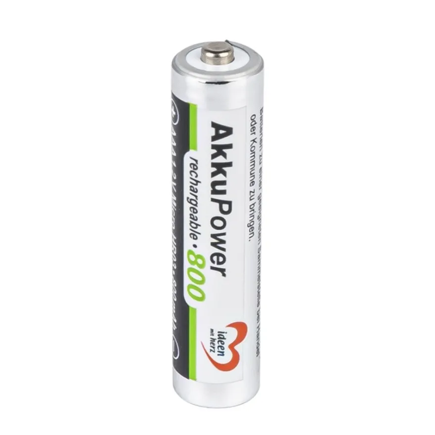 Batterien, AkkuPower, AAA Micro HR03, 1,2V, 800 mAh, 4 Stück