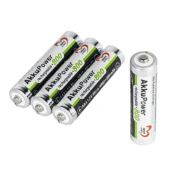 Batterien, AkkuPower, AAA Micro HR03, 1,2V, 800 mAh, 4 Stück