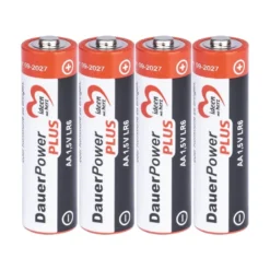 Batterien, DauerPower Plus, AA Mignon LR6, 1,5V, 2500 mAh, 4 Stück
