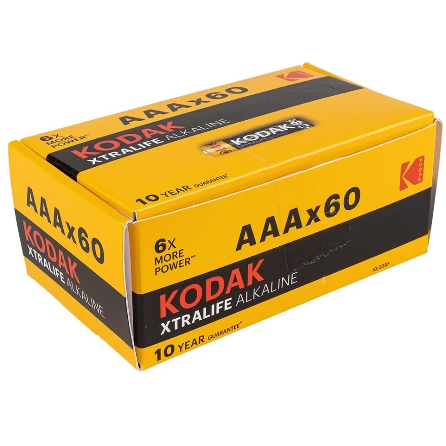 Batterien, KODAK XTRALIFE Alkaline, AAA, 2800 mAh, 60 Stück