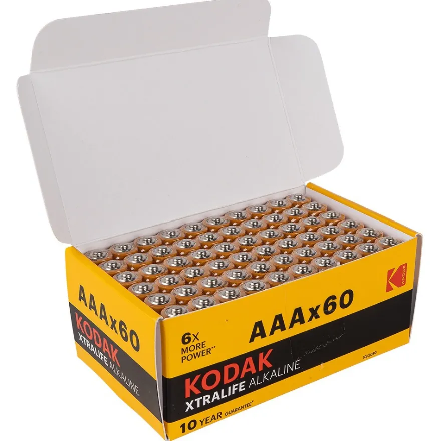 Batterien, KODAK XTRALIFE Alkaline, AAA, 2800 mAh, 60 Stück