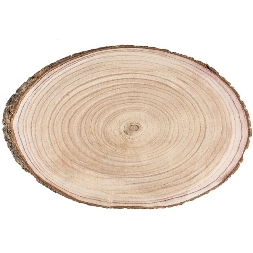 Baumscheibe mit Rinde, ca. 42cm x 27cm x 3cm