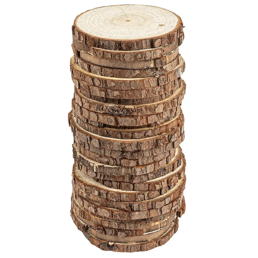 Baumscheiben, Ø 8cm bis 9cm, 0,6cm stark, 25 Stück