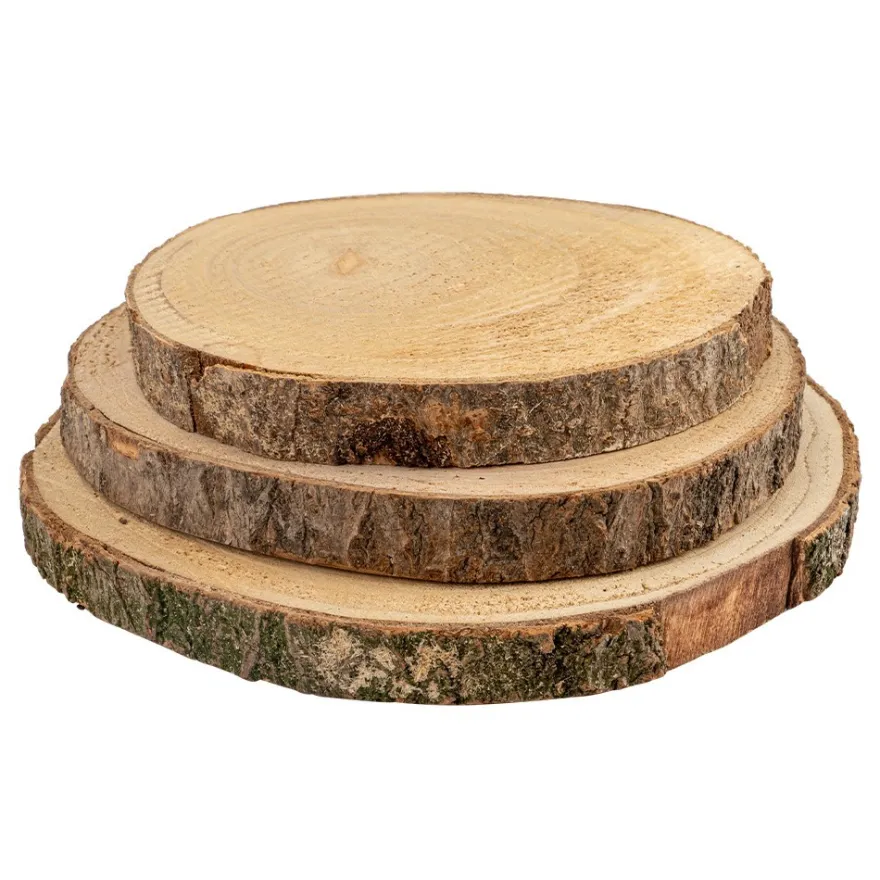 Baumscheiben, Ø16-17cm, Ø19-20cm, Ø24-25cm, 2cm stark, 3 Stück