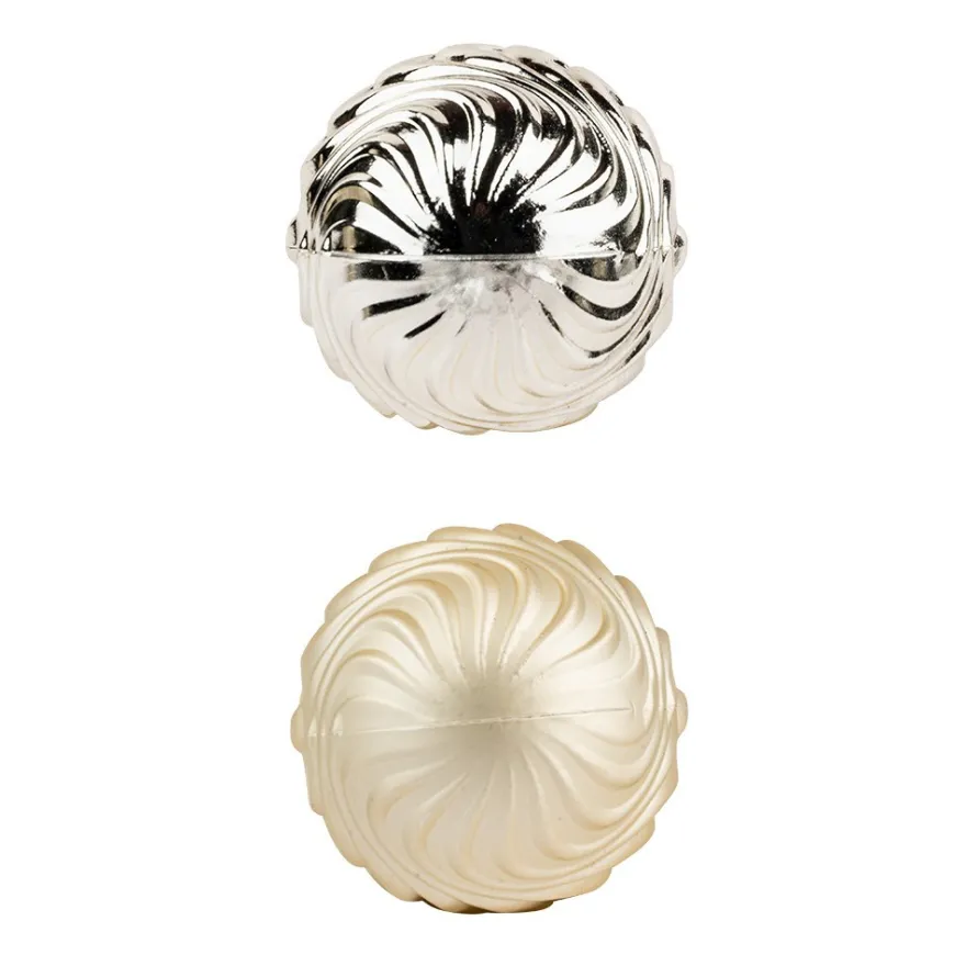 Baumschmuck, Relief-Kugeln 1, Ø 6cm, hellgold matt und glänzend, 4 Stück