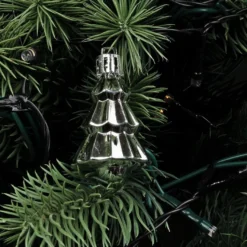 Baumschmuck, Vielfalt 1, versch. Designs & Größen, teilweise zum Aufhängen, silber, 14 Stück
