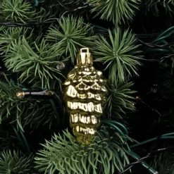 Baumschmuck, Vielfalt 2, versch. Designs & Größen, teilweise zum Aufhängen, hellgold, 12 Stück