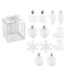 Baumschmuck, Vielfalt 2, versch. Designs & Größen, teilweise zum Aufhängen, weiß, 12 Stück