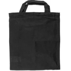 Baumwolltasche, 28cm x 32cm, kurze Henkel, schwarz