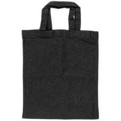 Baumwolltasche, 22cm x 26cm, kurze Henkel, schwarz