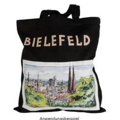 Baumwolltasche, 22cm x 26cm, kurze Henkel, schwarz