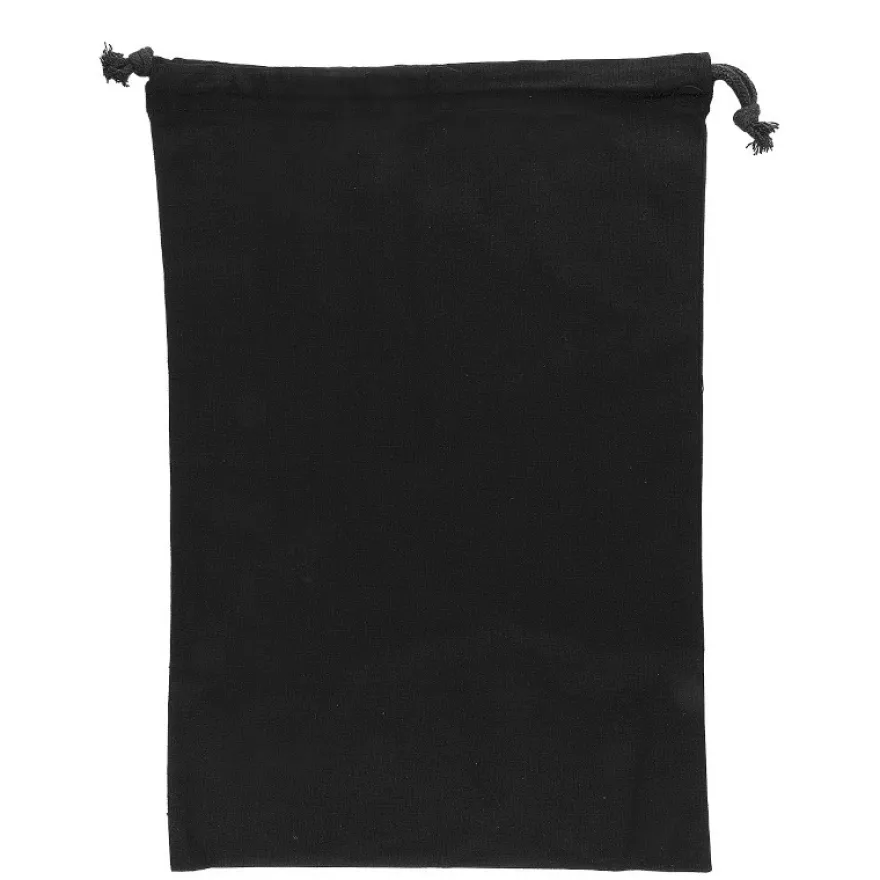 Baumwoll-Zuziehbeutel, 30x45cm, schwarz, 3 Stück