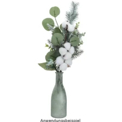 Baumwollzweig, 35cm lang, 4 Samenkapseln, Ø6cm bis Ø7cm