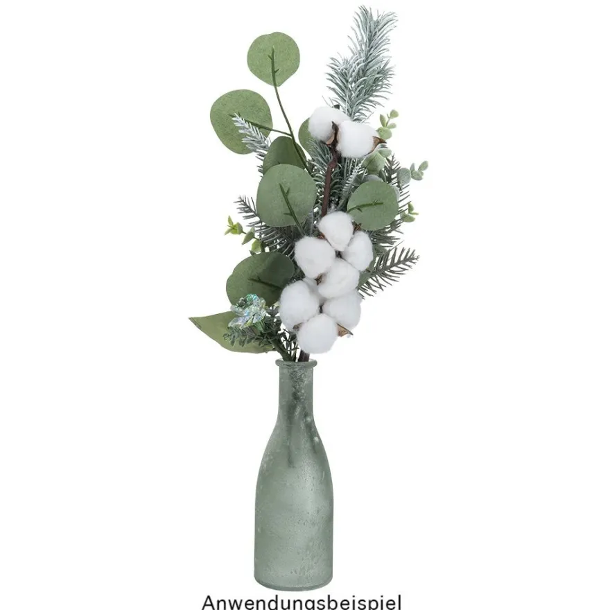 Baumwollzweig, 35cm lang, 4 Samenkapseln, Ø6cm bis Ø7cm