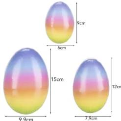 Befüllbare Eier mit Farbverlauf, 9cm, 12 cm & 15cm hoch, 3 Stück