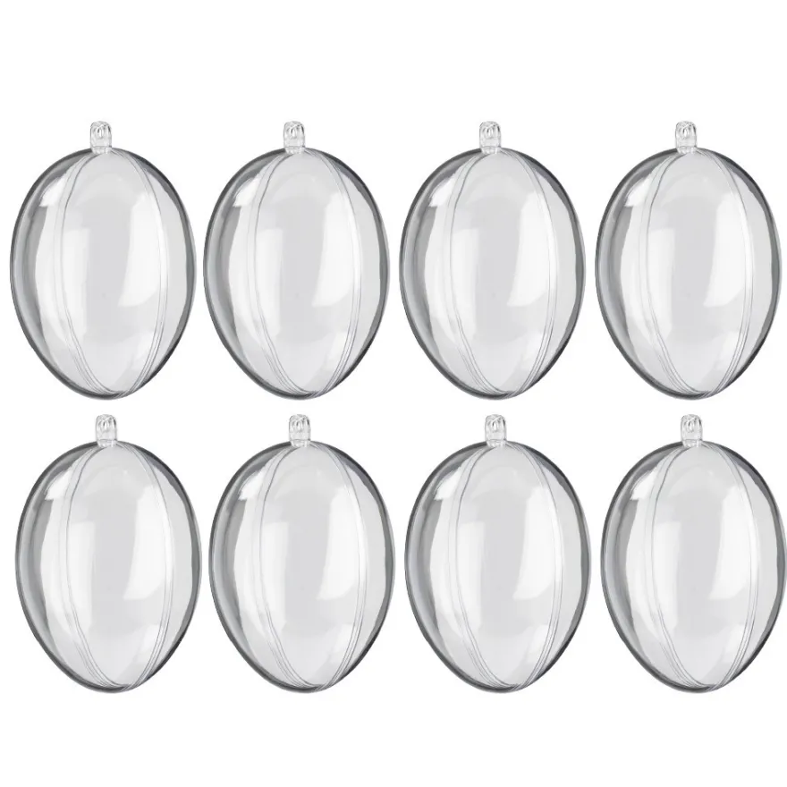 Befüllbare Eier, zum Aufhängen, 8,7cm x 5,8cm, transparent, 8 Stück