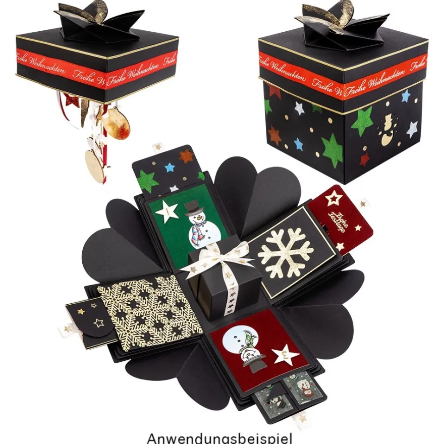 Überraschungsbox, schwarz, 12,5cm x 12,5cm x 12,5cm, 24-teilig