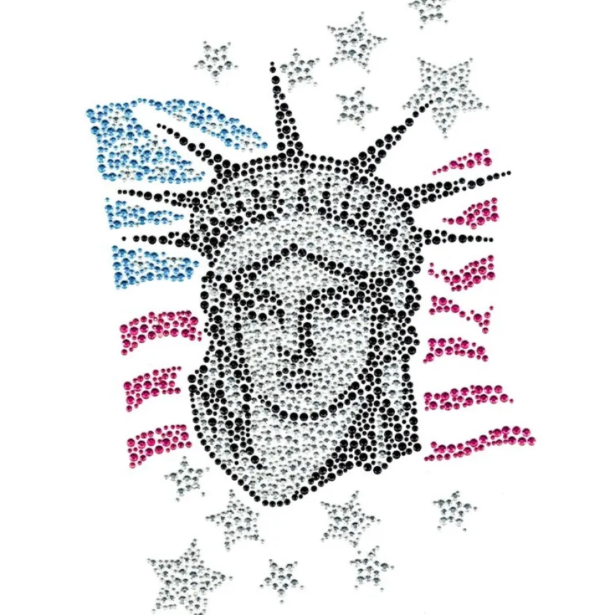 Bügelchaton-Design, DIN A4, mehrfarbig, Lady Liberty