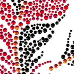 Bügelchaton-Design, DIN A4, mehrfarbig, Federn 4, rot/schwarz