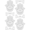 Bügelstrass-Design, DIN A4, klar, Hamsa-Hand