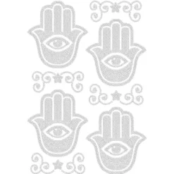 Bügelstrass-Design, DIN A4, klar, Hamsa-Hand