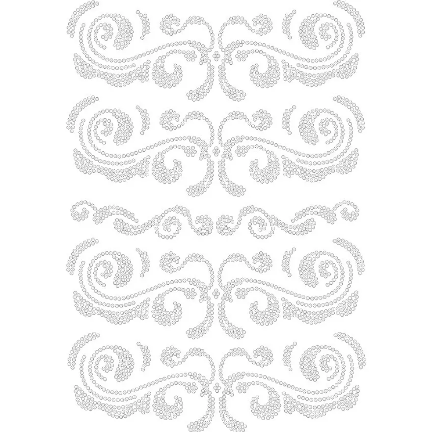 Bügelstrass-Design, DIN A4, klar, Ornamente 1