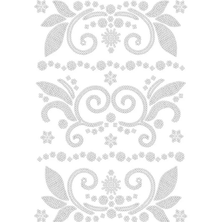 Bügelstrass-Design, DIN A4, klar, Ornamente 7