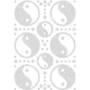 Bügelstrass-Design, DIN A4, klar, Yin & Yang