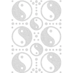 Bügelstrass-Design, DIN A4, klar, Yin & Yang