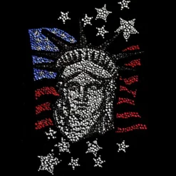 Bügelstrass-Design, DIN A4, mehrfarbig, Lady Liberty