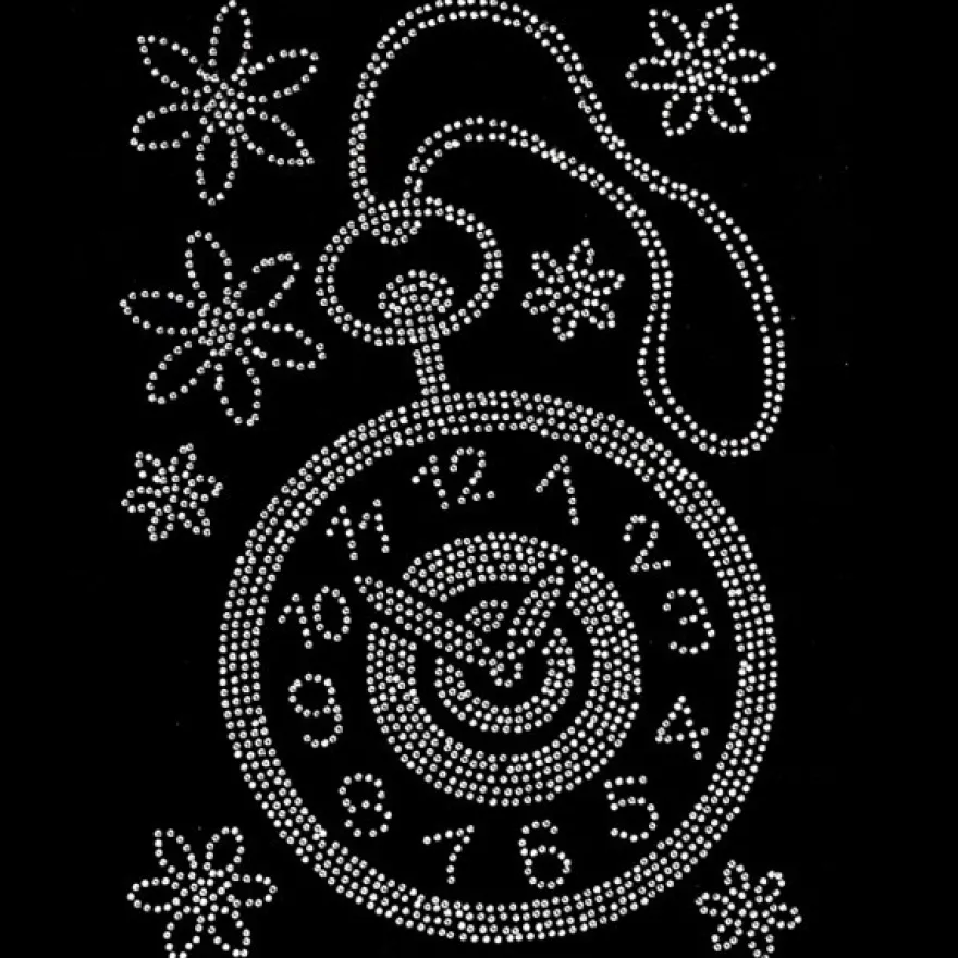 Bügelstrass-Design, DIN A4, Taschenuhr
