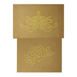 Bügel-Strass-Schablonen, Rose & Schnörkelornament, 2er Set