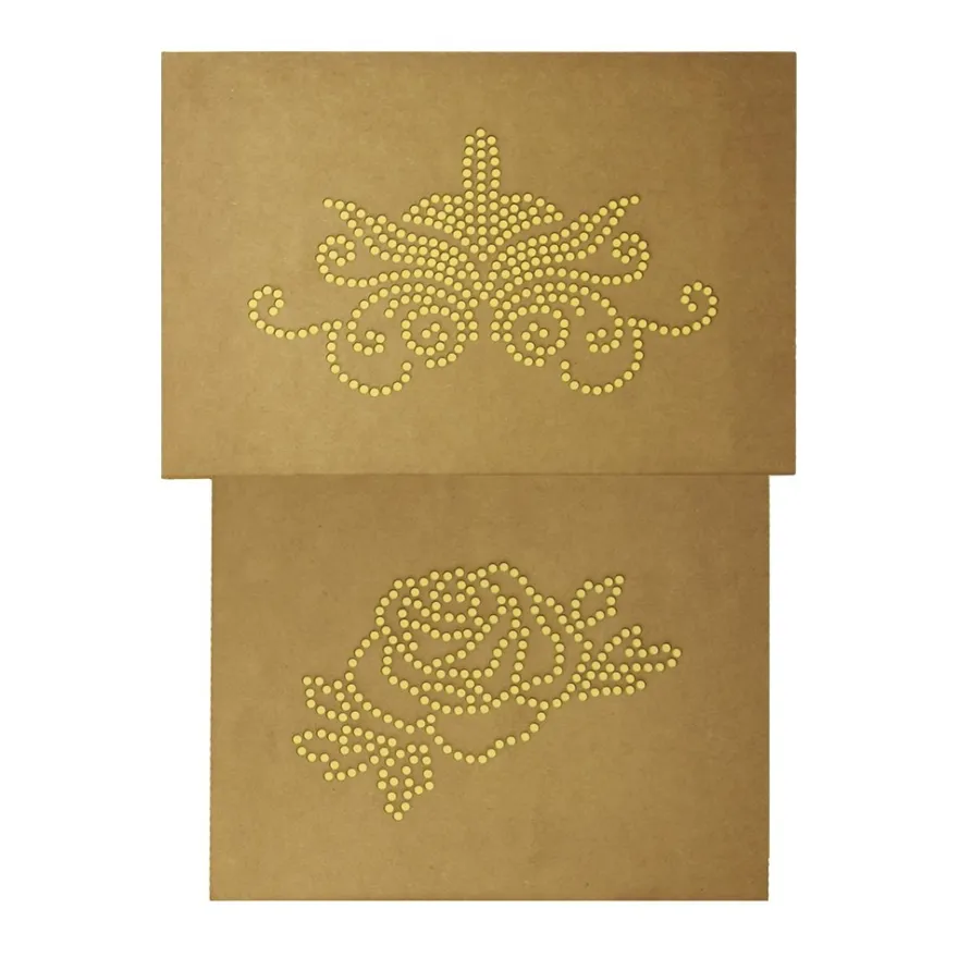 Bügel-Strass-Schablonen, Rose & Schnörkelornament, 2er Set
