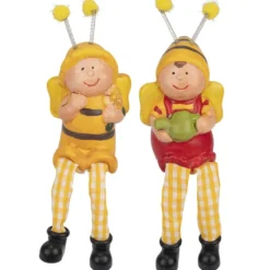 Bienen mit Schlenkerbeinen, 19cm/18,7cm hoch, Kantenhocker, 2 Stück