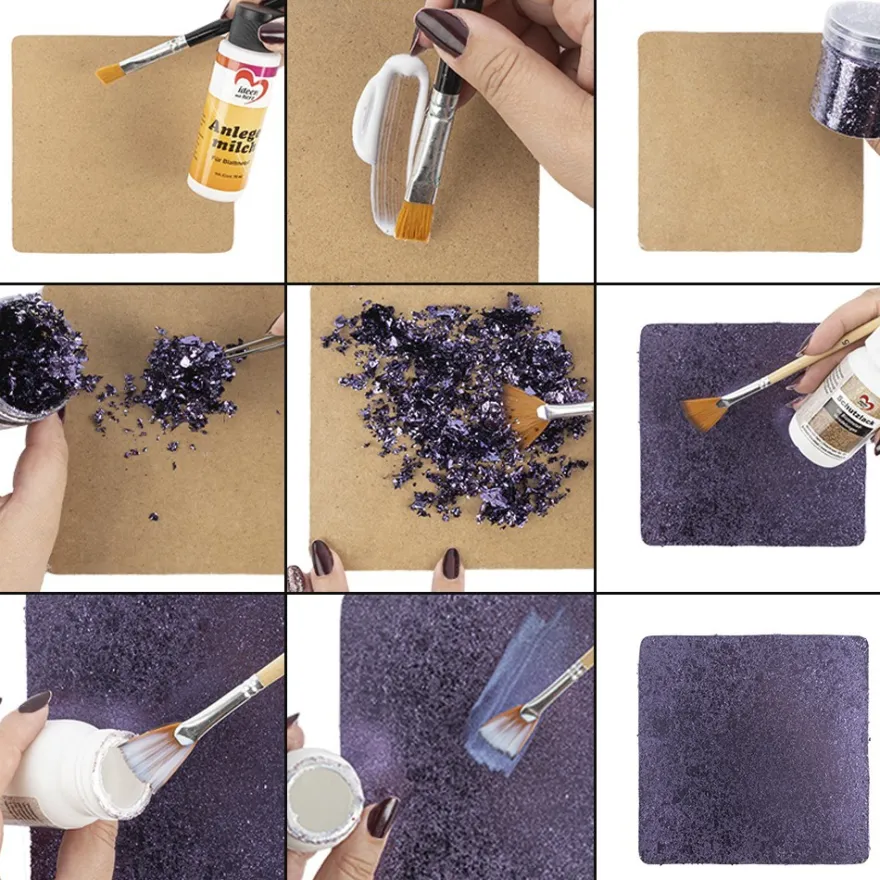 Blattmetall-Flocken, 2 Dosen mit je 3g, blau
