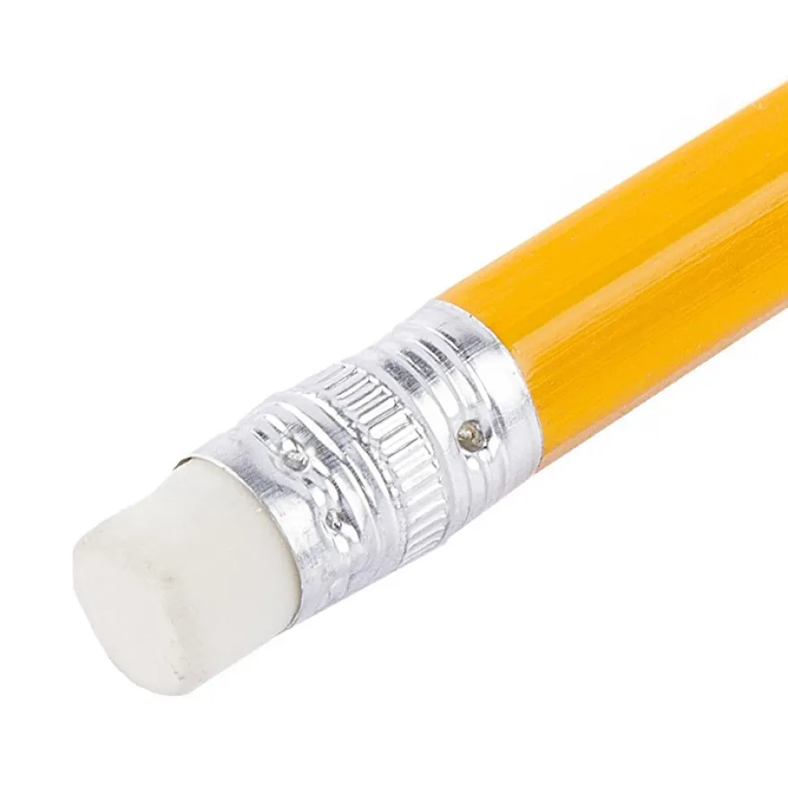 Bleistift mit Radiergummi, HB, orange lackiert, 18,5 cm