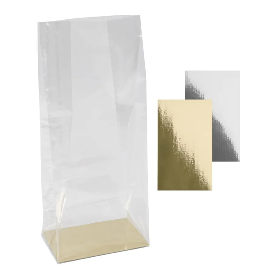 Blockbodenbeutel, 14cm x 9cm, 30cm hoch, mit Einlegeboden, 30 Stück