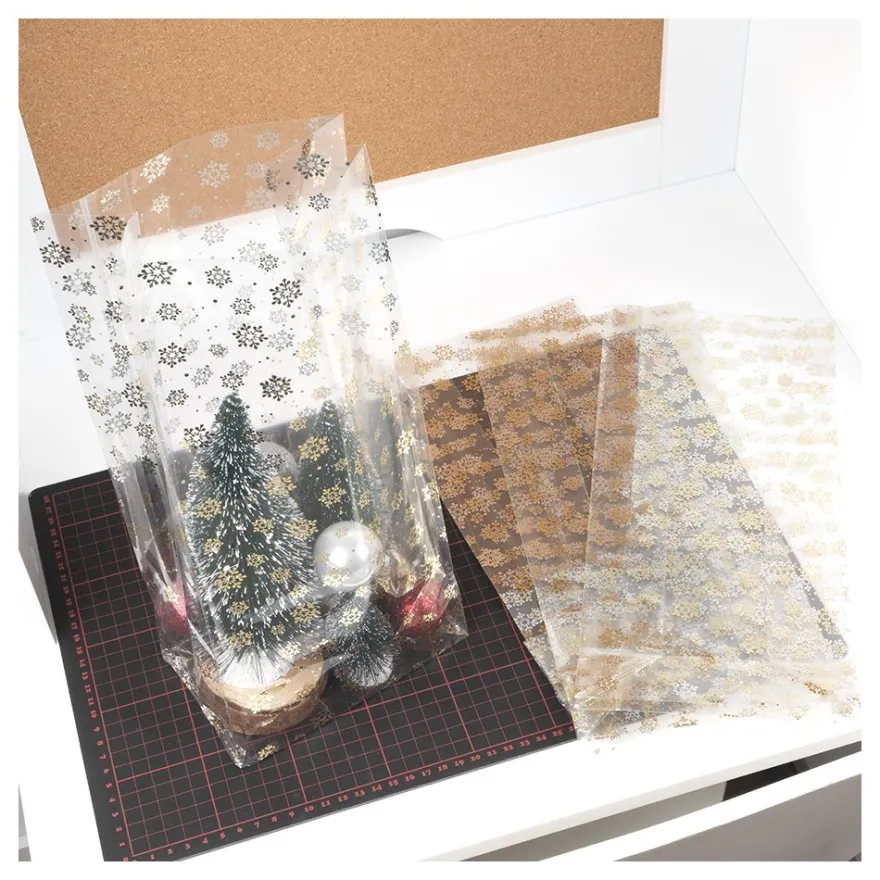 Blockbodenbeutel, Eiskristalle, 16cm x 10cm, 35,5cm hoch, 48µ, 50 Stück