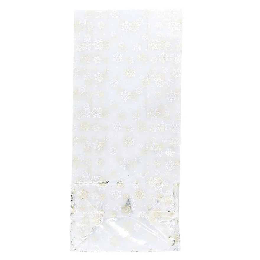 Blockbodenbeutel, Eiskristalle, 16cm x 10cm, 35,5cm hoch, 48µ, 50 Stück