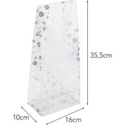 Blockbodenbeutel, Eiskristalle, 16cm x 10cm, 35,5cm hoch, 48µ, 50 Stück