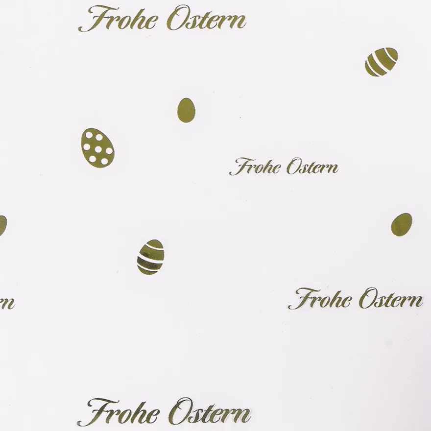 Blockbodenbeutel, Frohe Ostern, 14cm x 9cm, 30cm hoch, mit Goldfoliendruck, 30 Stück