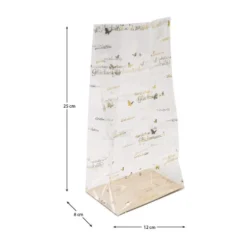 Blockbodenbeutel, Gratulation, 12cm x 8cm, 25cm hoch, mit Goldfoliendruck, 30 Stück