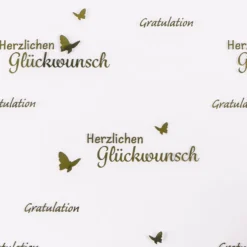 Blockbodenbeutel, Gratulation, 16cm x 10cm, 35,5cm hoch, mit Goldfoliendruck, 30 Stück