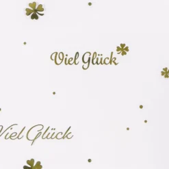 Blockbodenbeutel, Viel Glück, 14cm x 9cm, 30cm hoch, mit Goldfoliendruck, 30 Stück