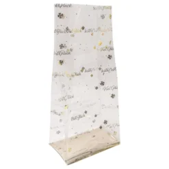 Blockbodenbeutel, Viel Glück, 16cm x 10cm, 35,5cm hoch, mit Goldfoliendruck, 30 Stück