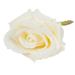 Blütenbusch, Elegante Rosen, 39cm lang, 9 große Blüten, Ø 7cm, weiß