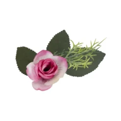 Blütenbusch, Rosen in Pink & Naturweiß, 36cm lang, 15 Blüten, versch. Größen Ø 2,5cm bis Ø 4cm