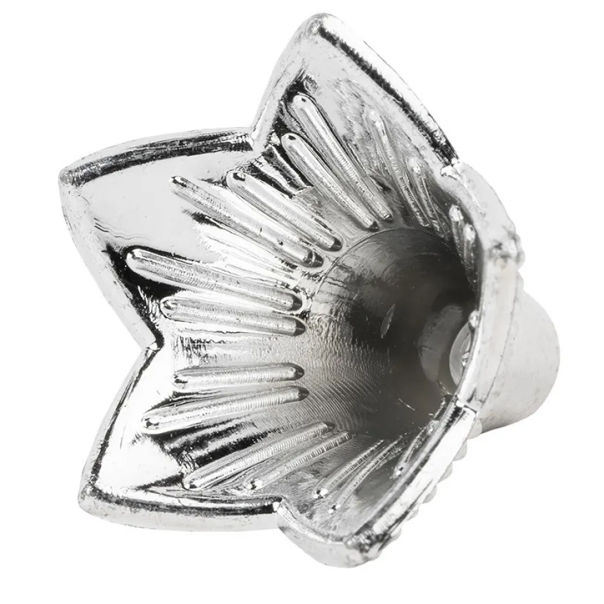 Blütenkelche, Glockenblumen, 2cm hoch, Ø 2,1cm, metallic-matt silber, 20 Stück
