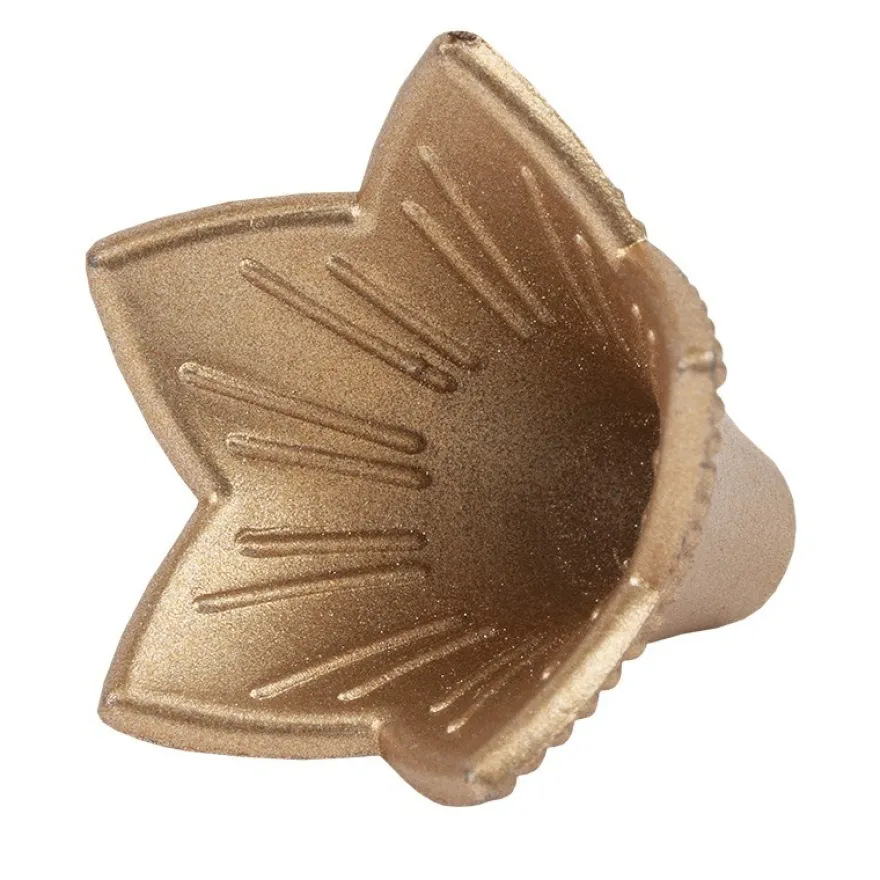 Blütenkelche, Glockenblumen, 1,7cm hoch, Ø 1,5cm, metallic-matt antikgold, 50 Stück