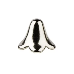 Blütenkelche, metallic, 1cm x 1,4cm, silber, 20 Stück